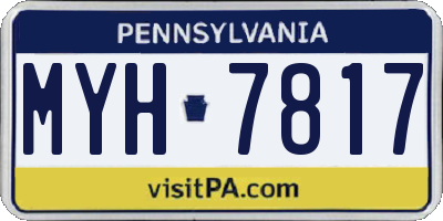 PA license plate MYH7817