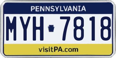 PA license plate MYH7818