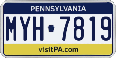 PA license plate MYH7819