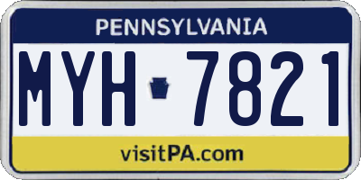 PA license plate MYH7821