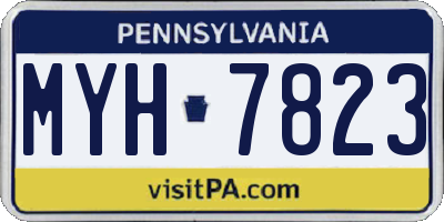 PA license plate MYH7823
