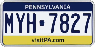 PA license plate MYH7827