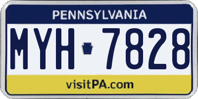PA license plate MYH7828