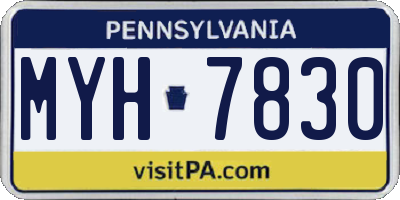 PA license plate MYH7830