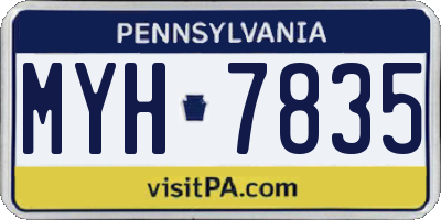 PA license plate MYH7835