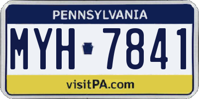 PA license plate MYH7841