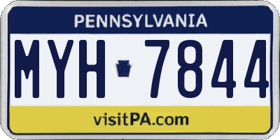 PA license plate MYH7844