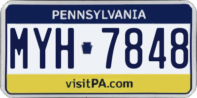 PA license plate MYH7848