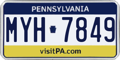 PA license plate MYH7849
