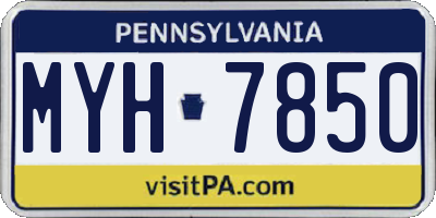 PA license plate MYH7850
