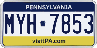 PA license plate MYH7853