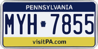 PA license plate MYH7855