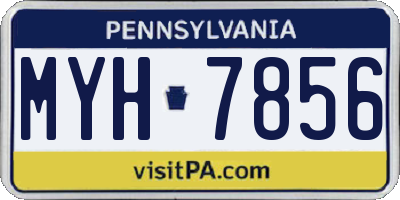 PA license plate MYH7856
