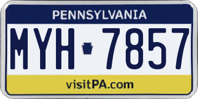 PA license plate MYH7857