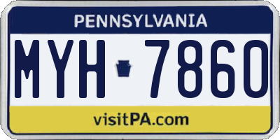PA license plate MYH7860