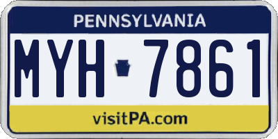 PA license plate MYH7861