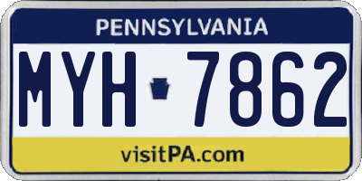 PA license plate MYH7862