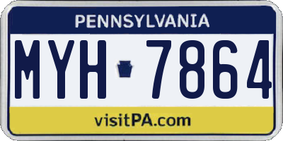 PA license plate MYH7864