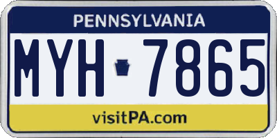 PA license plate MYH7865