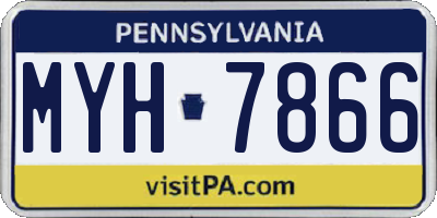 PA license plate MYH7866