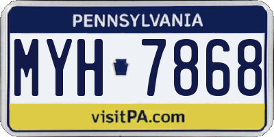 PA license plate MYH7868
