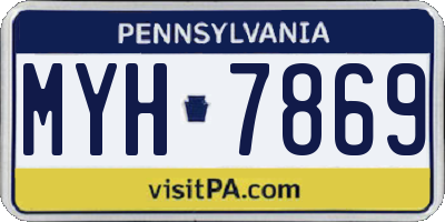 PA license plate MYH7869