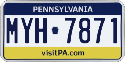 PA license plate MYH7871