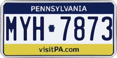 PA license plate MYH7873