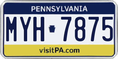 PA license plate MYH7875