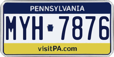 PA license plate MYH7876