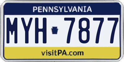 PA license plate MYH7877