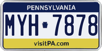 PA license plate MYH7878