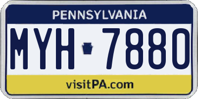 PA license plate MYH7880