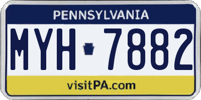 PA license plate MYH7882