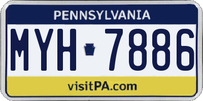 PA license plate MYH7886