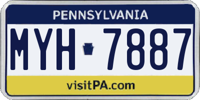 PA license plate MYH7887