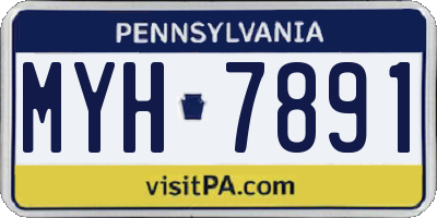 PA license plate MYH7891