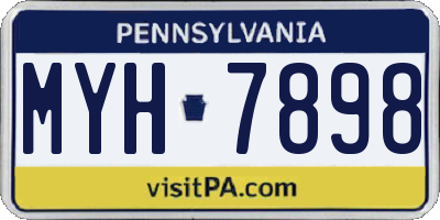PA license plate MYH7898