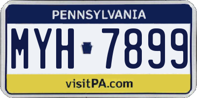 PA license plate MYH7899