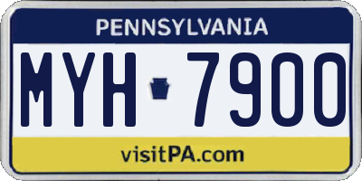PA license plate MYH7900
