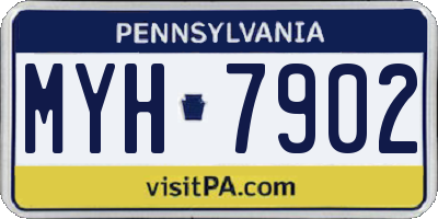 PA license plate MYH7902