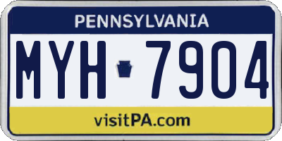 PA license plate MYH7904