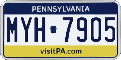 PA license plate MYH7905