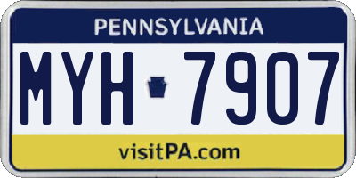 PA license plate MYH7907