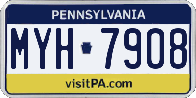 PA license plate MYH7908
