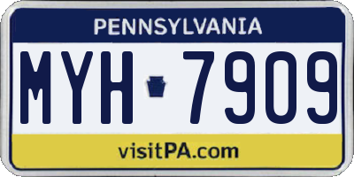 PA license plate MYH7909