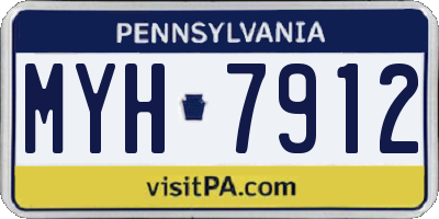 PA license plate MYH7912