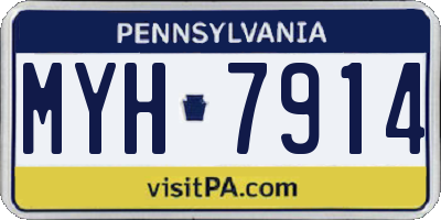 PA license plate MYH7914