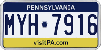 PA license plate MYH7916