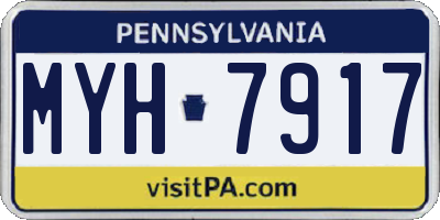 PA license plate MYH7917